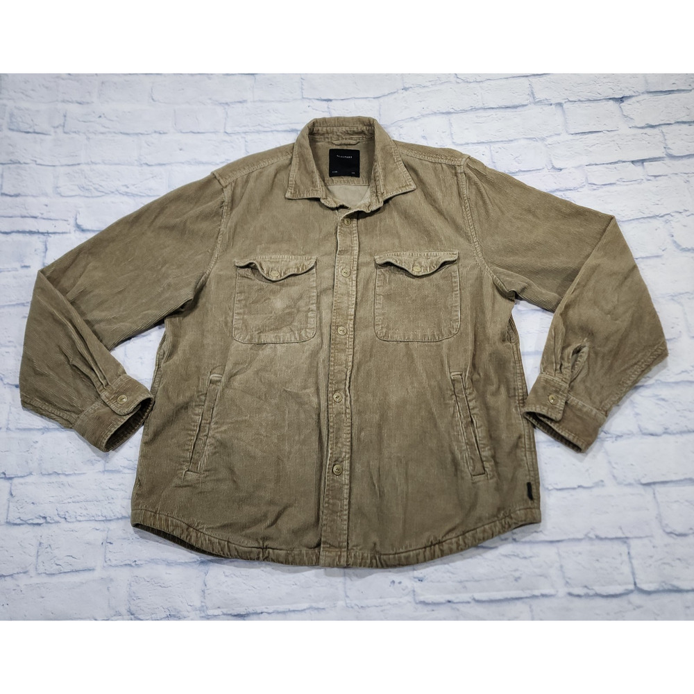 Scalpers Icon MENS SIZE XXL Corduroy Tan Shirt Jacket Button Front
